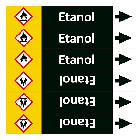 Značení potrubí ISO 20560, etanol